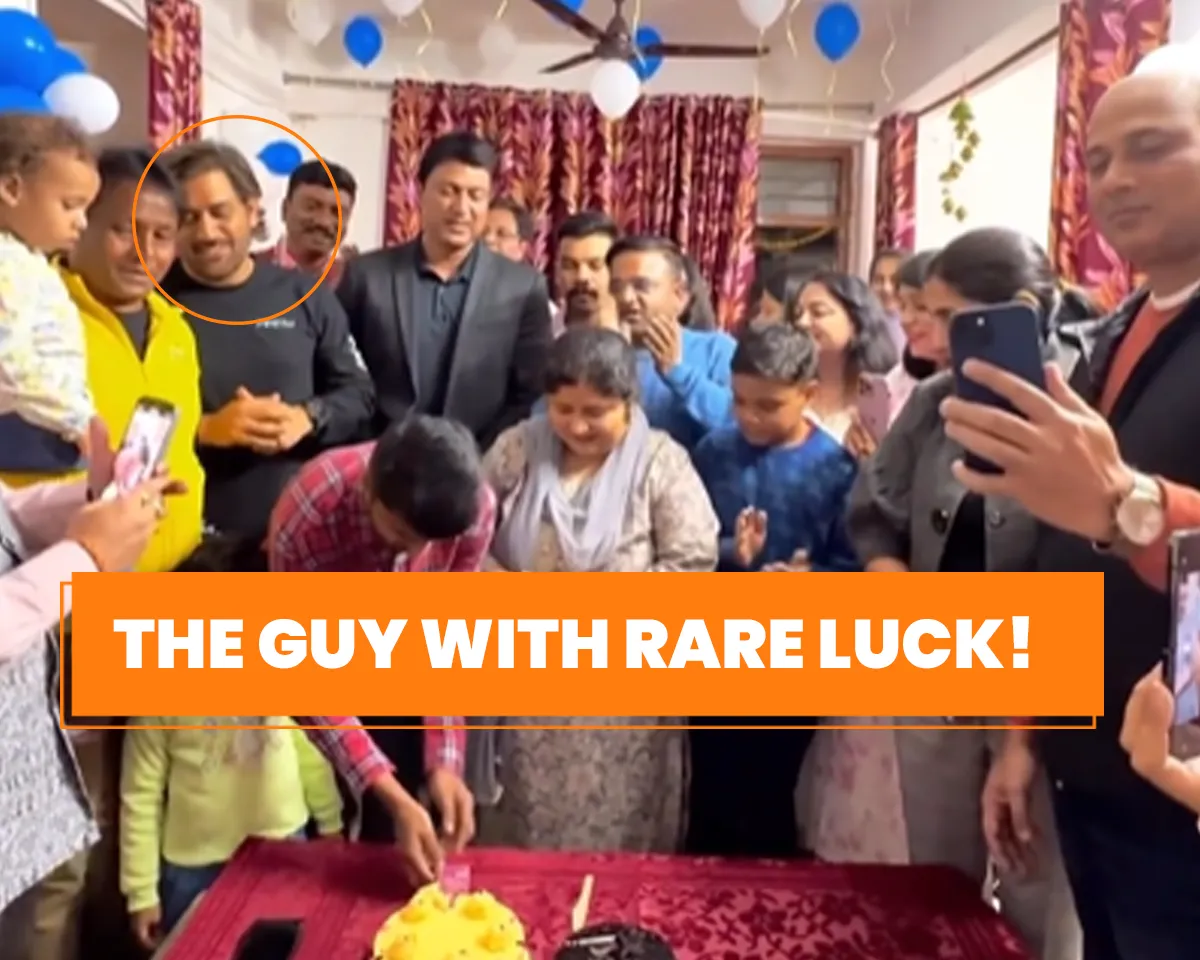 MS Dhoni during fan's birthday celebration (Screengrab: Instagram video) 
