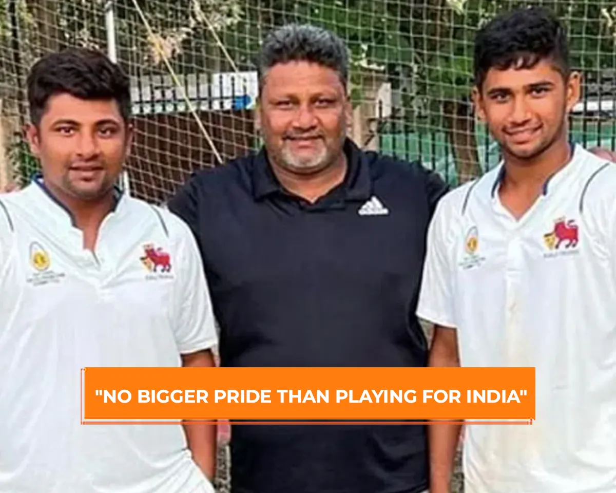 Musheer Khan and Sarfaraz Khan with their father Naushad Khan 