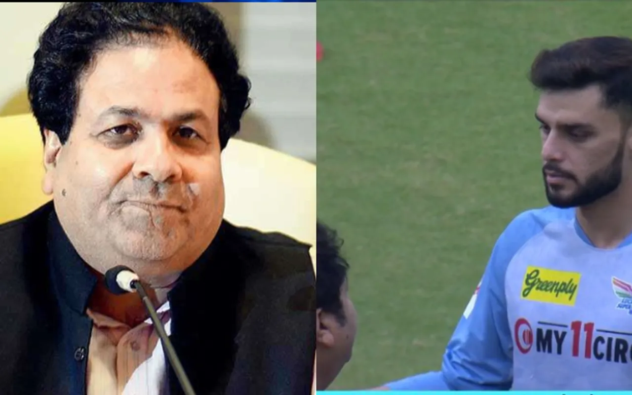 Rajiv Shukla and Naveen ul Haq (Source - Twitter)