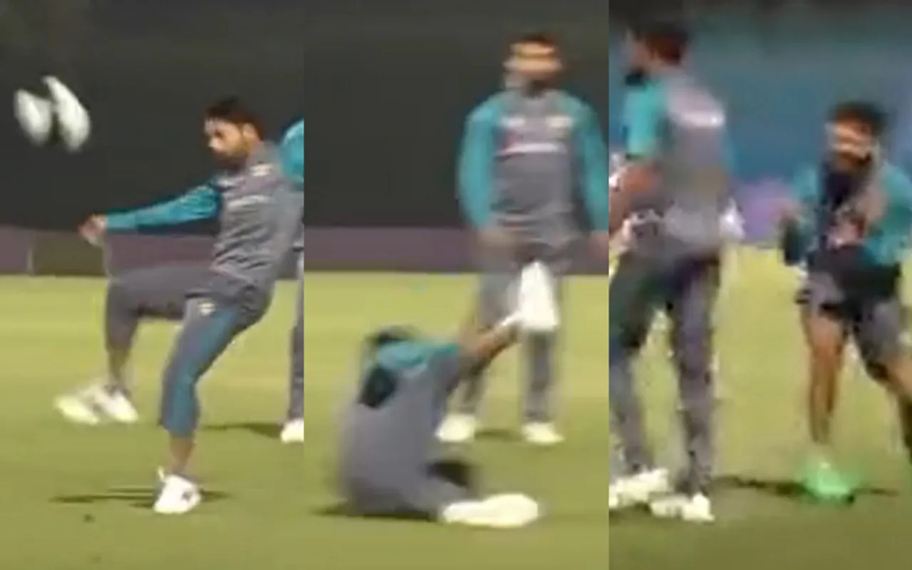 Mohammad Rizwan during a training session for Pakistan