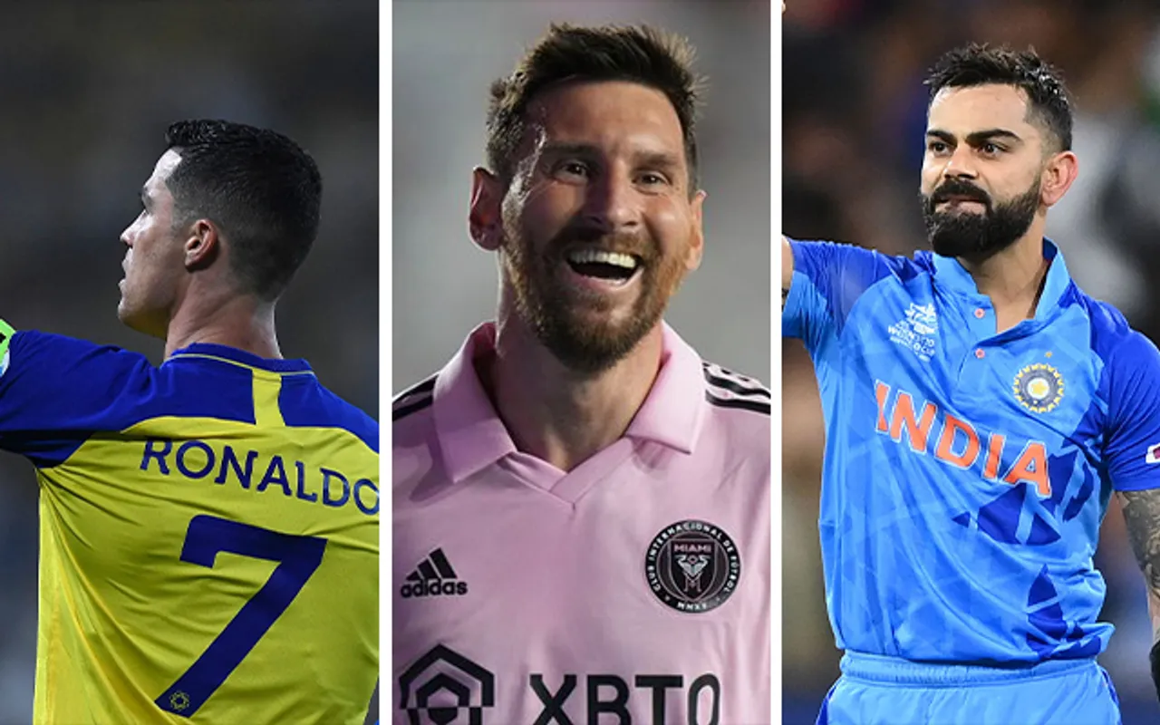 Cristiano Ronaldo, Lionel Messi & Virat Kohli