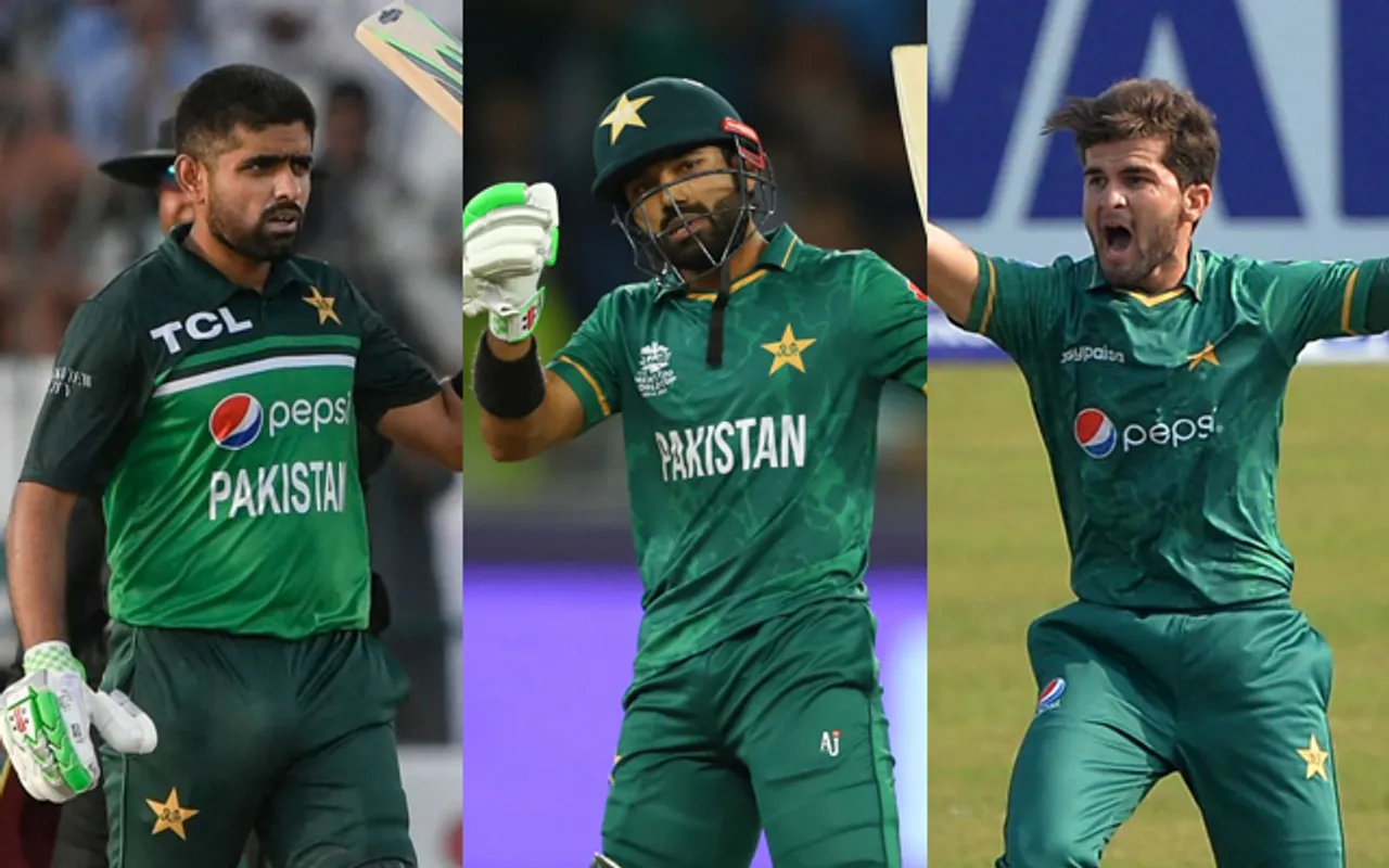 Babar Azam, Mohammad Rizwan, Shaheen Afridi
