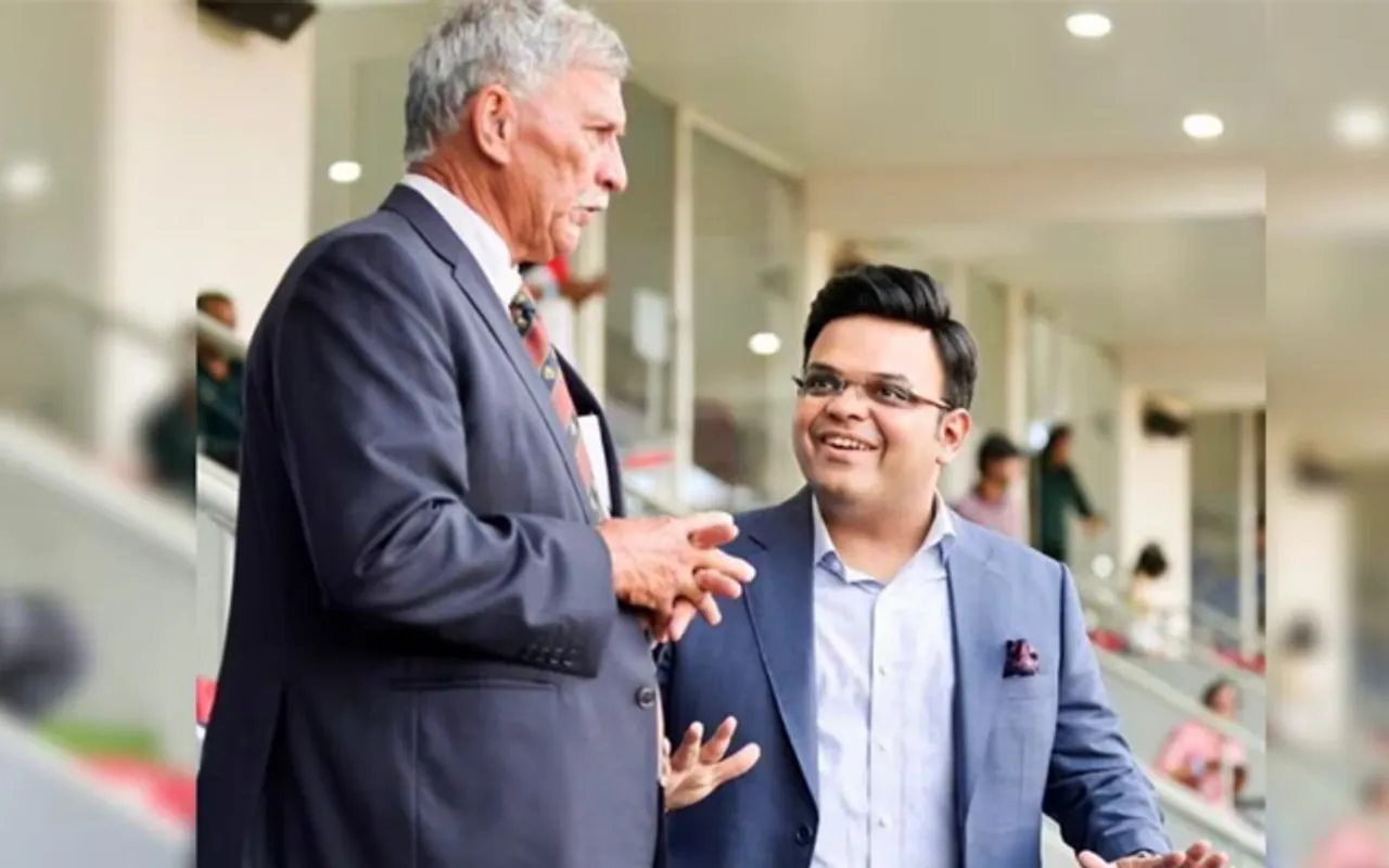 Indian Cricket Board president Roger Binny with secretary Jay Shah