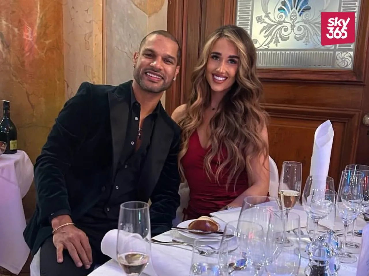 Shikhar Dhawan and Sophie Shine