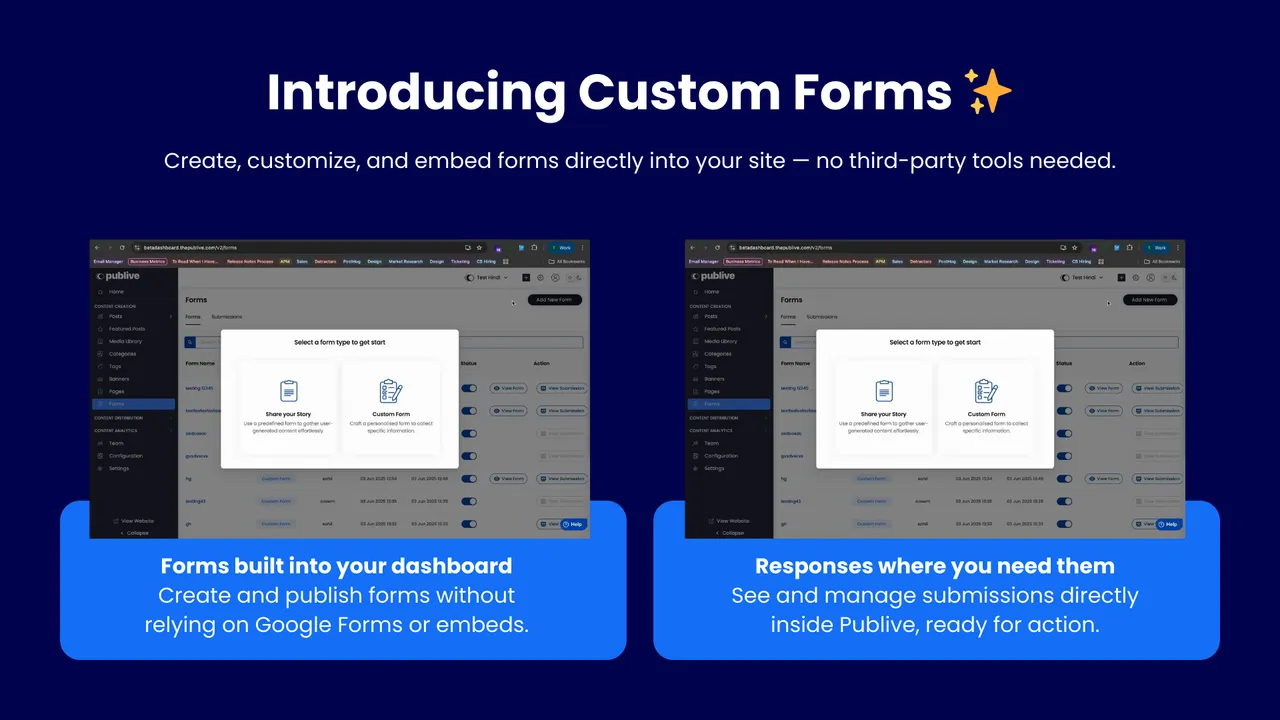 Custom Forms Product Update