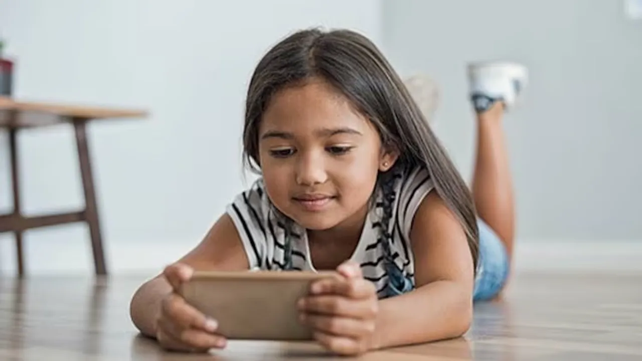 Child using phone