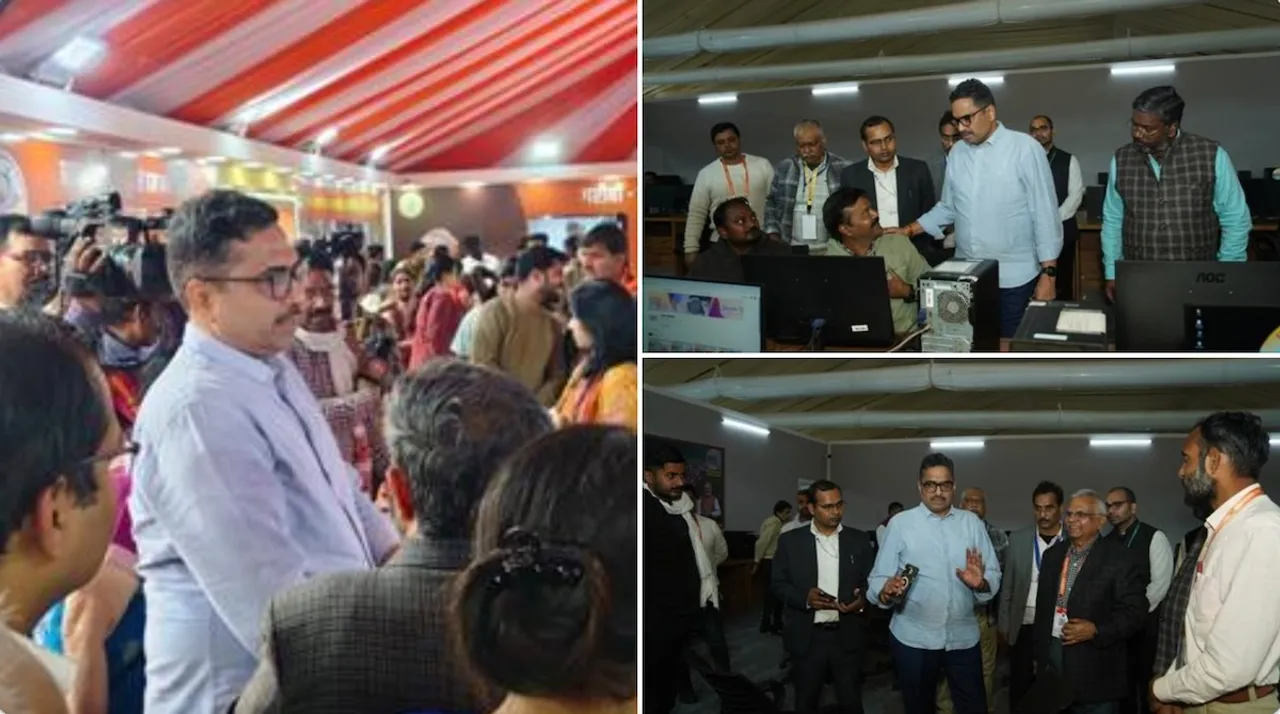I&B secretary Sanjay Jaju at the Maha Kumbh in Prayagraj