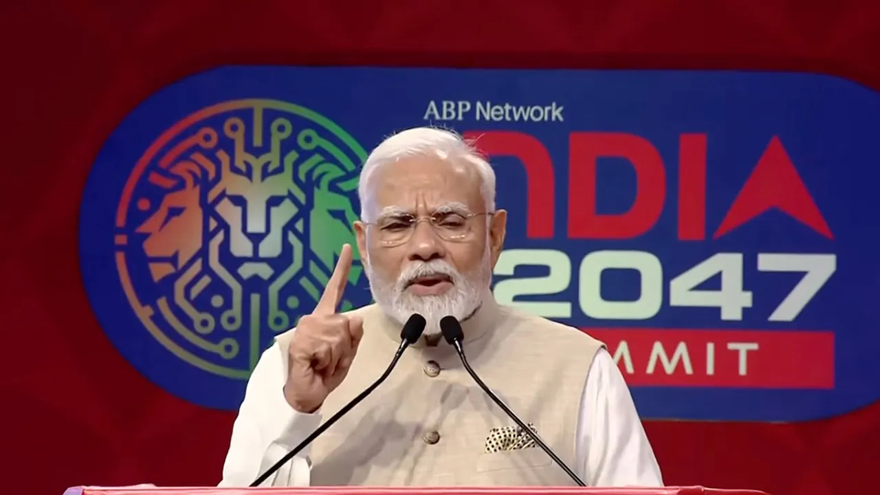 Prime Minister Narendra Modi addresses ABP Network's India 2047 Summit in New Delhi on Tuesday, May 6, 2025.