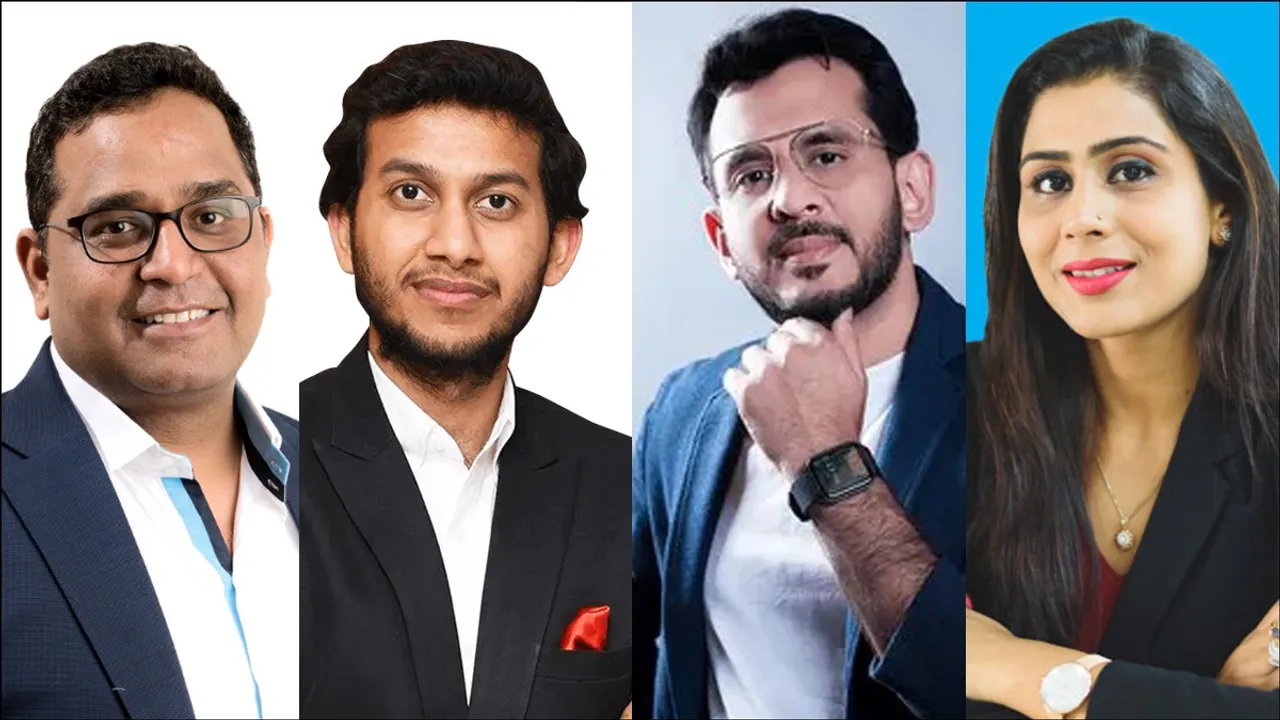 Vijay-Shekhar-Sharma,-Ritesh-Agarwal,-Aman-Gupta-and-Ghazal-Alagh