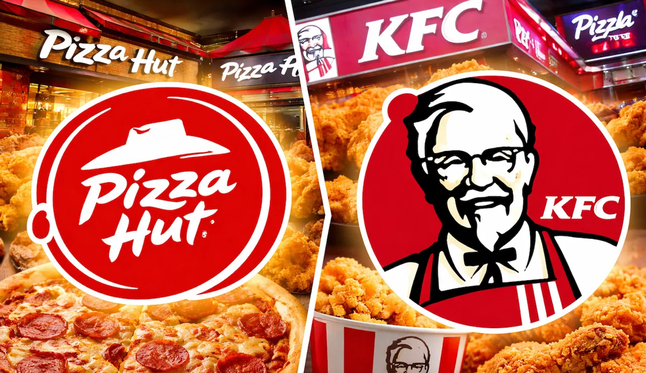 Pizza Hut and KFC feast collage