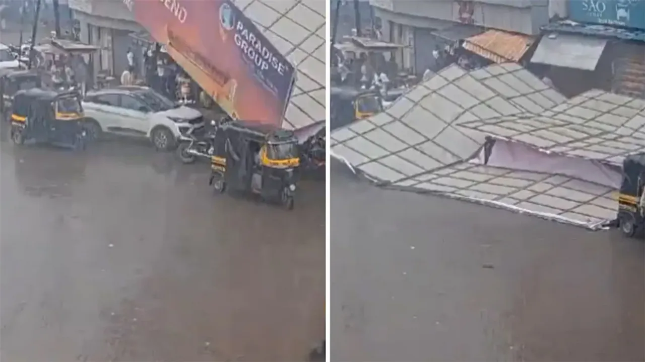 hoarding collapses in Thane 