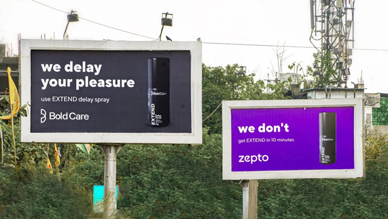 Bold Care Zepto billboard Delhi 