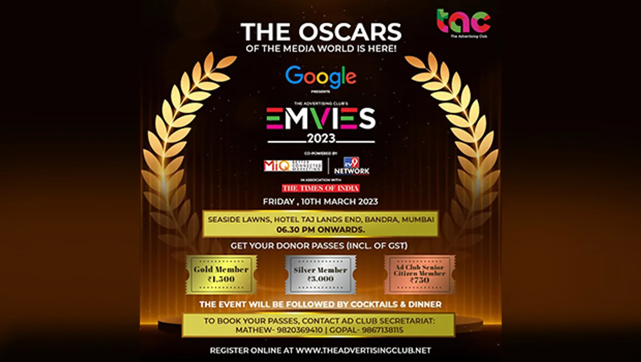 The Advertising Club's EMVIE Awards 2023 to take place on Friday