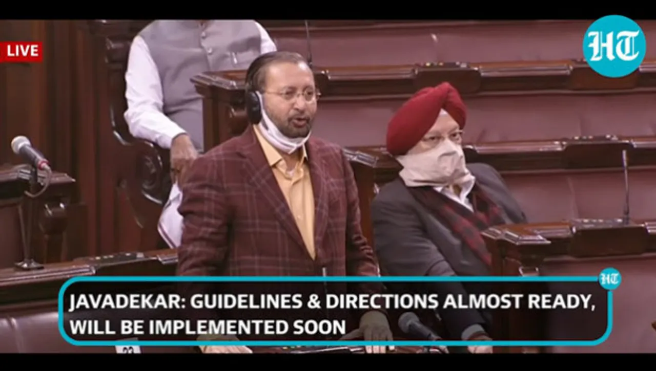 Guidelines and directions for OTT platforms ready: I&B Minister Prakash Javadekar in Rajya Sabha