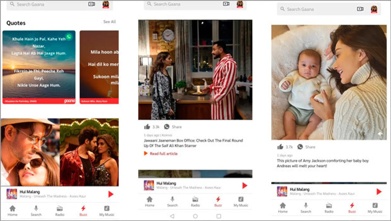 Gaana launches a 24*7 online entertainment feed 'Buzz'