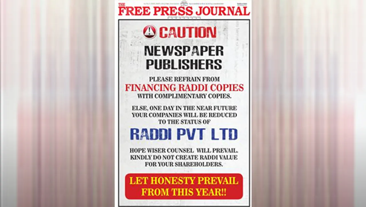 FPJ to INS chief on 'Raddi ad': You had not read our advertisement carefully