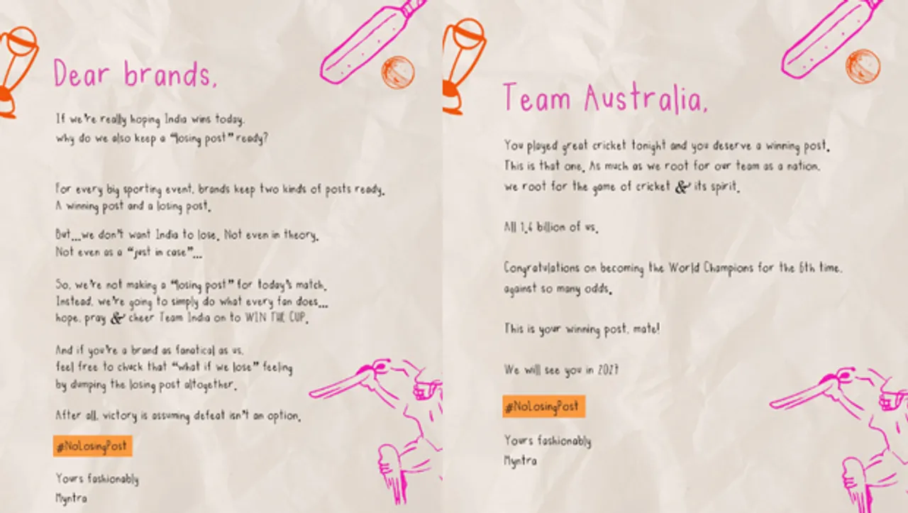 Did Myntra's idea of coming up with a 'winning post' for World Cup 2023 just backfire?