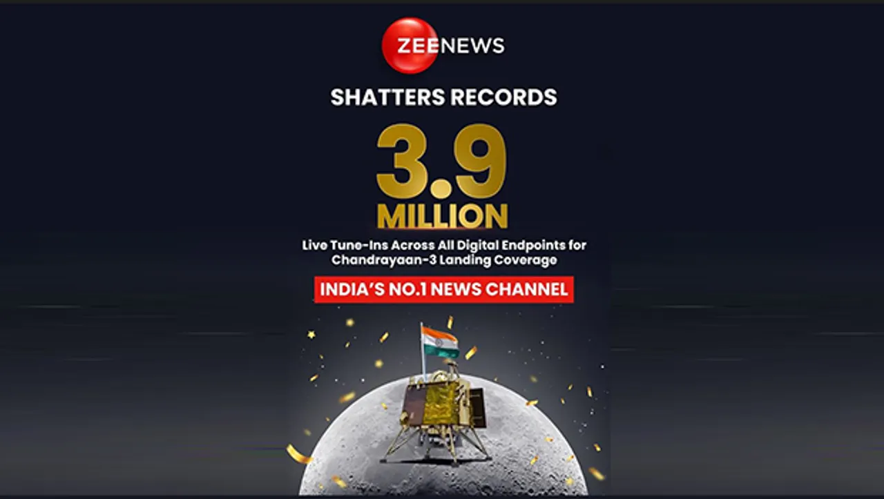 3.9 mn viewers watched Chandrayaan-3 landing coverage on our digital platforms: Zee News