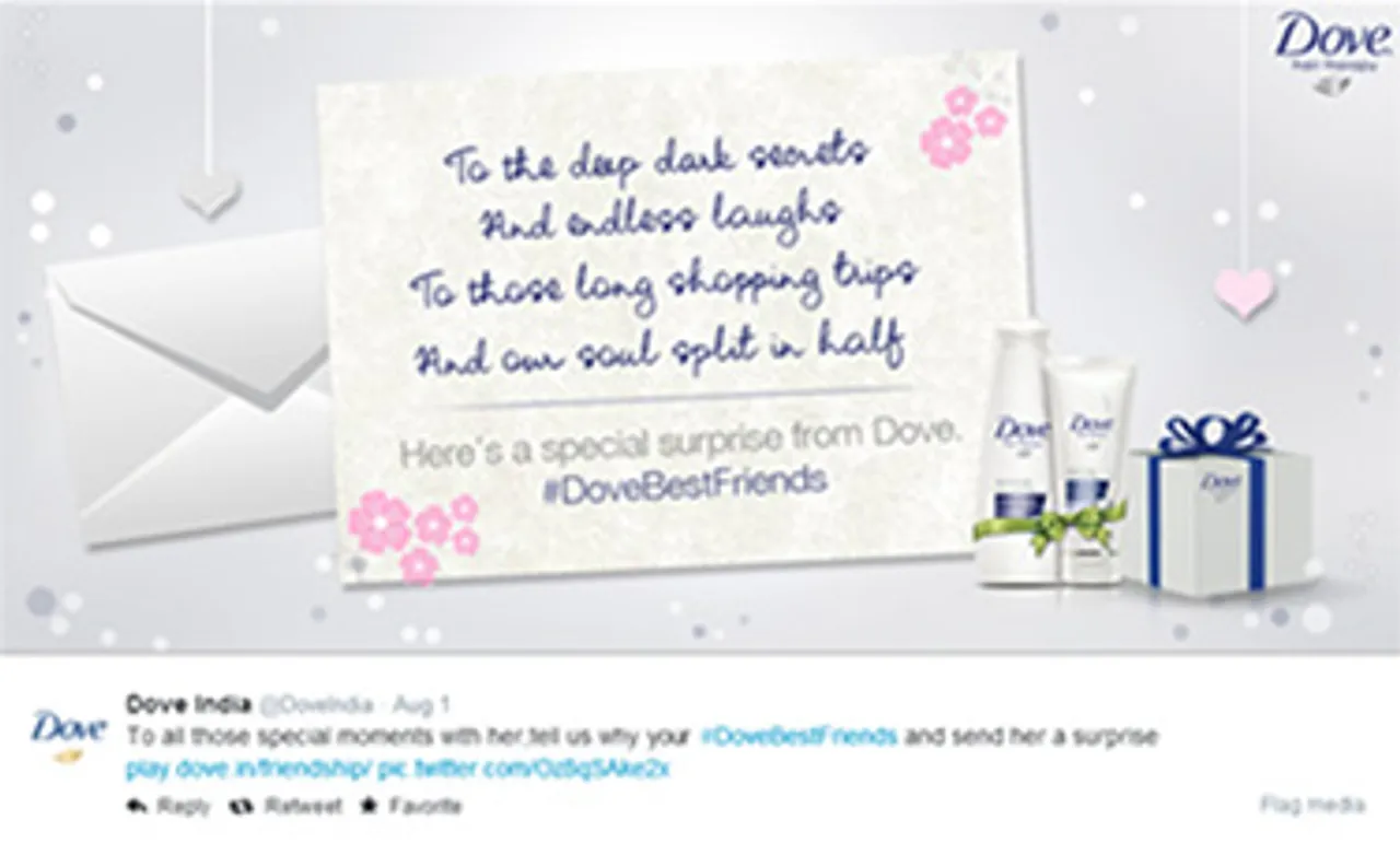 Dove surprises friends on social media