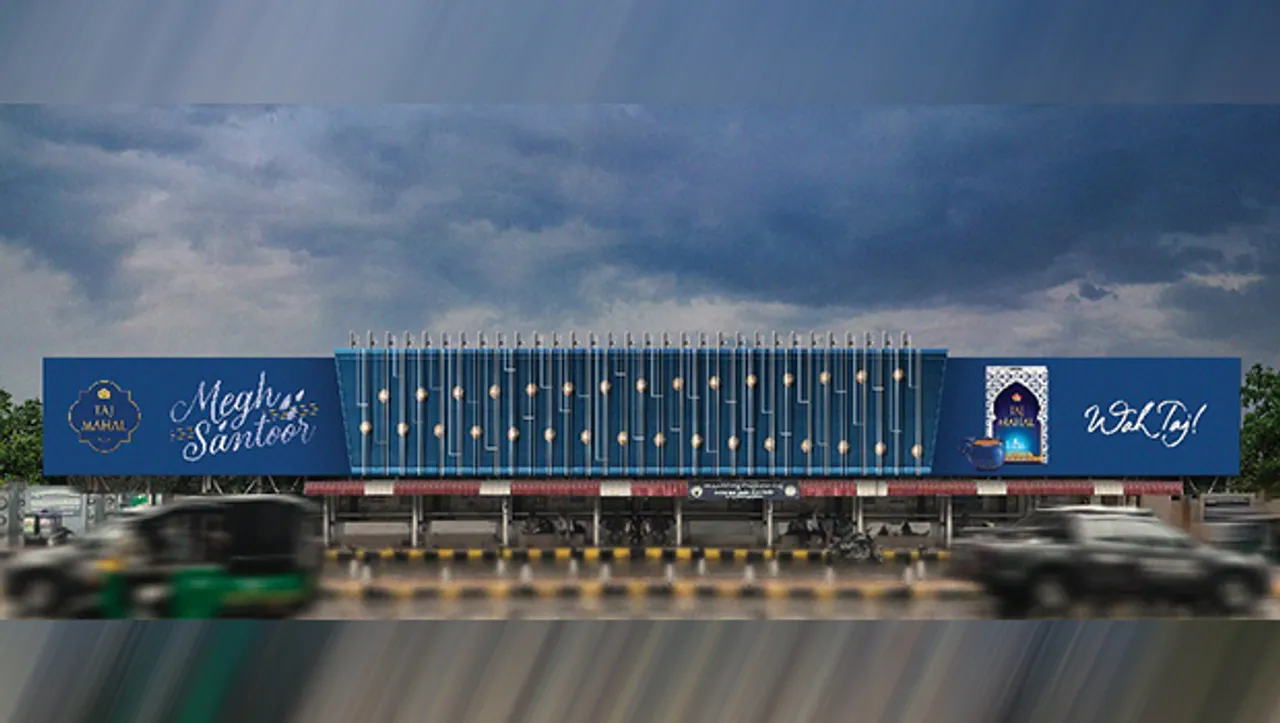 Taj Mahal Tea's 2250 square feet billboard uses rain to play music