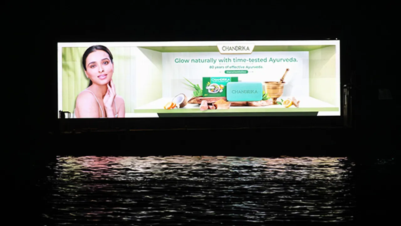 Laqshya Media unveils OOH campaign for Chandrika Soap on floating LED at Juhu beach