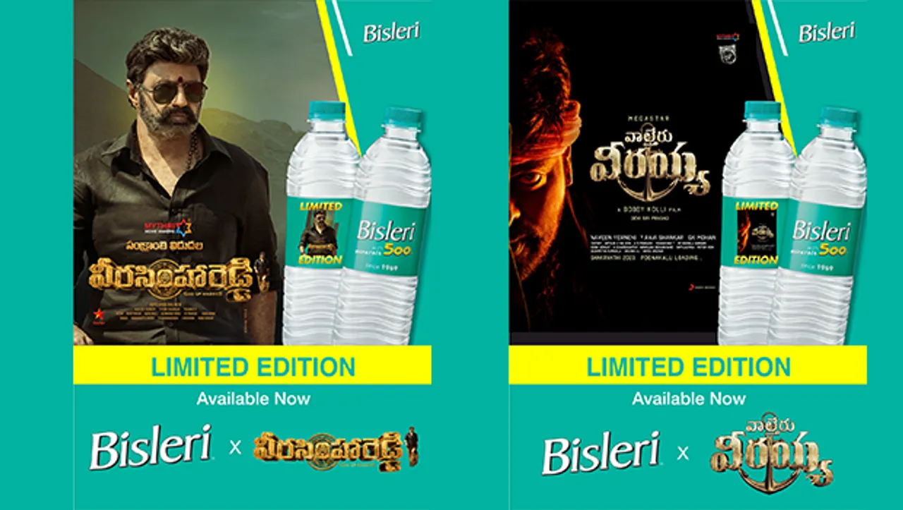 Bisleri launches limited edition bottles of 'Waltair Veerayya' and 'Veera Simha Reddy' to boost regional brand affinity