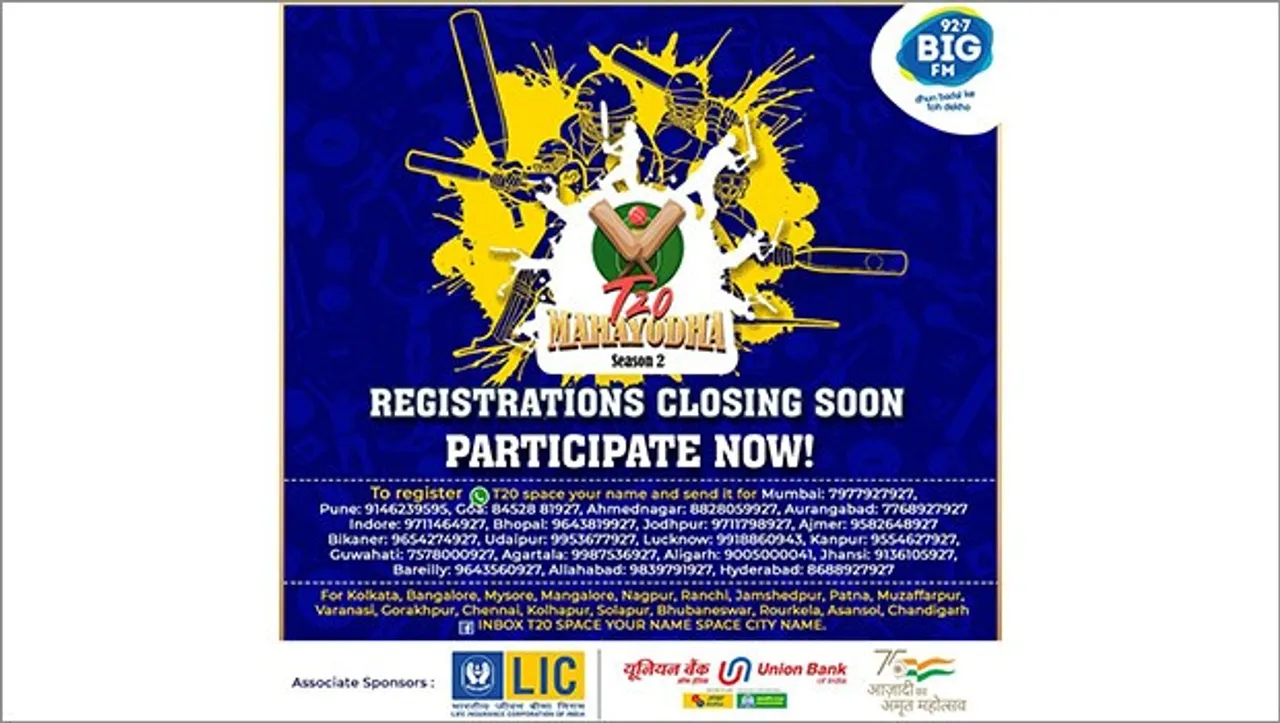 Big FM returns with Season 2 of sporting & trivia contest 'T20 Mahayodha' 