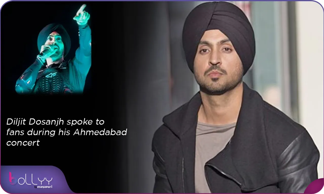 Diljit Dosanjh spoke to fans during his Ahmedabad concert