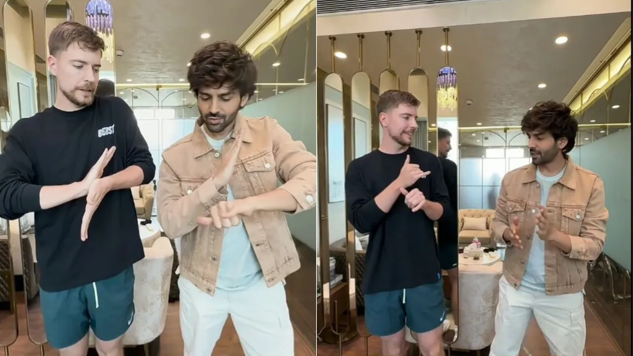 Kartik Aaryan and MrBeast's Bhool Bhulaiyaa 3 Hook Step Wows Fans