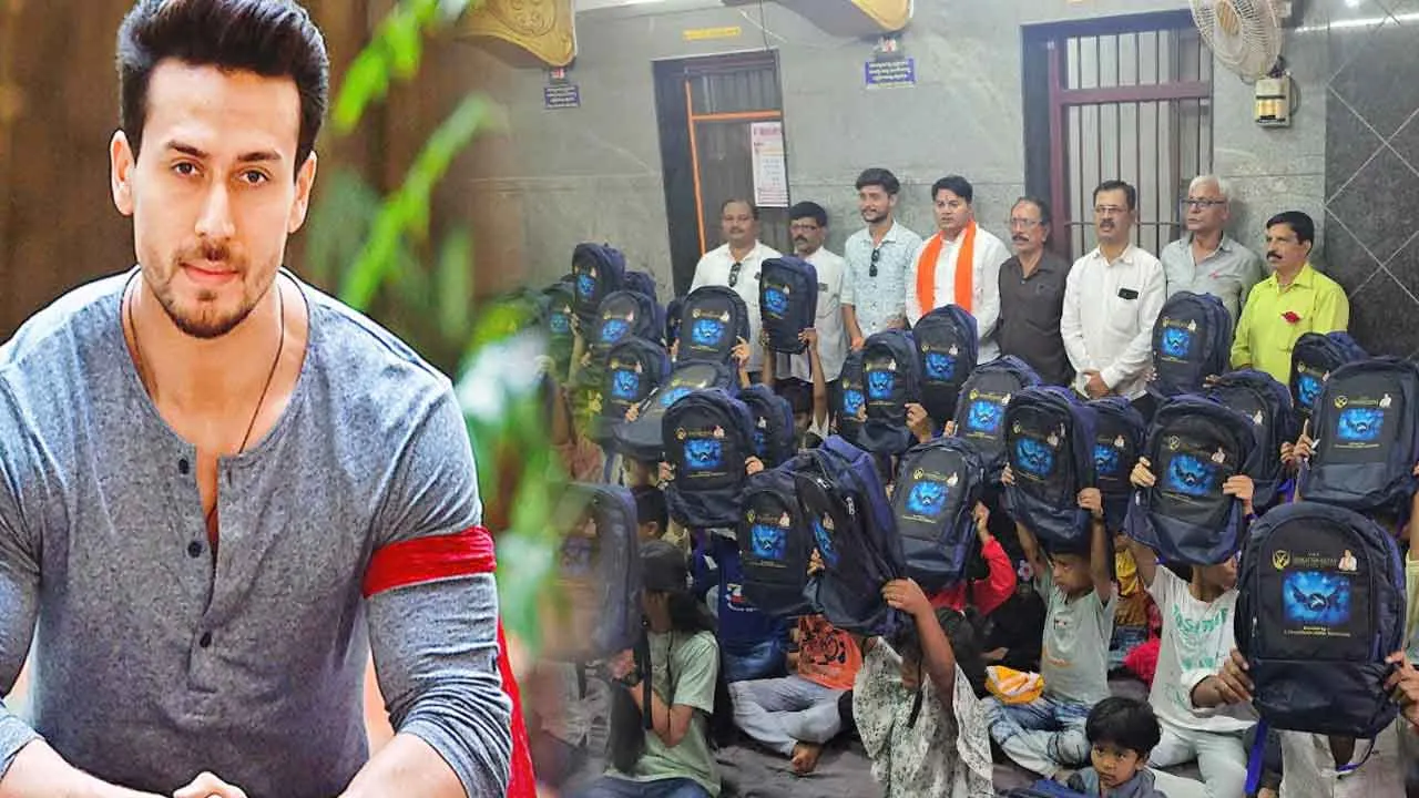 Tiger Shroff's Hubli fans distribute over 150 school bags at a community drive