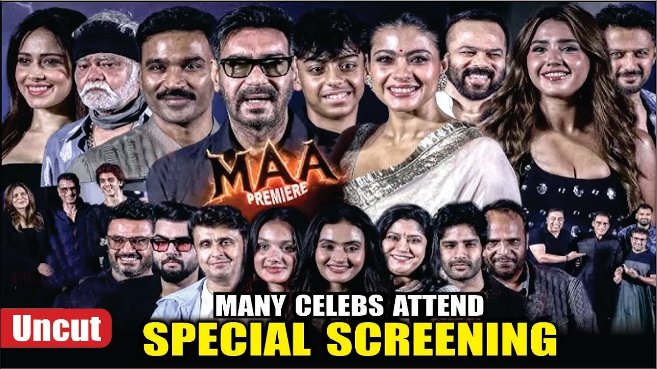 Kajol Attends the Special Screening of Her Film ‘MAA’ Holding Son Yug’s Hand; Mom Tanuja and Sister Tanishaa Also Seen Together