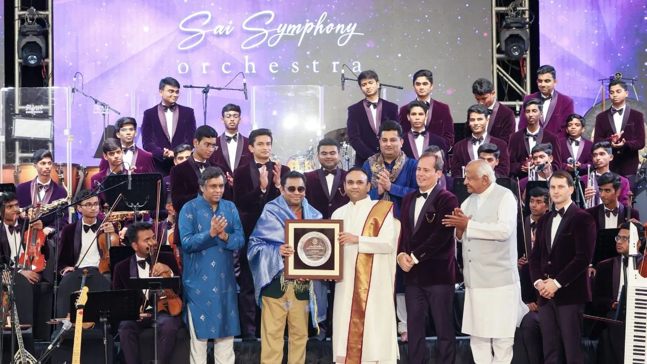 A R Rahman Visits Sathya Sai Grama, Hails Sai Symphony’s Inspiring Performance
