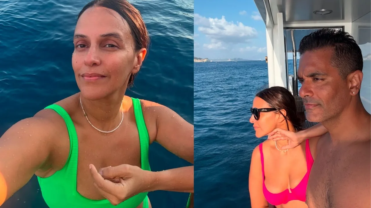 neha dhupia honey moon