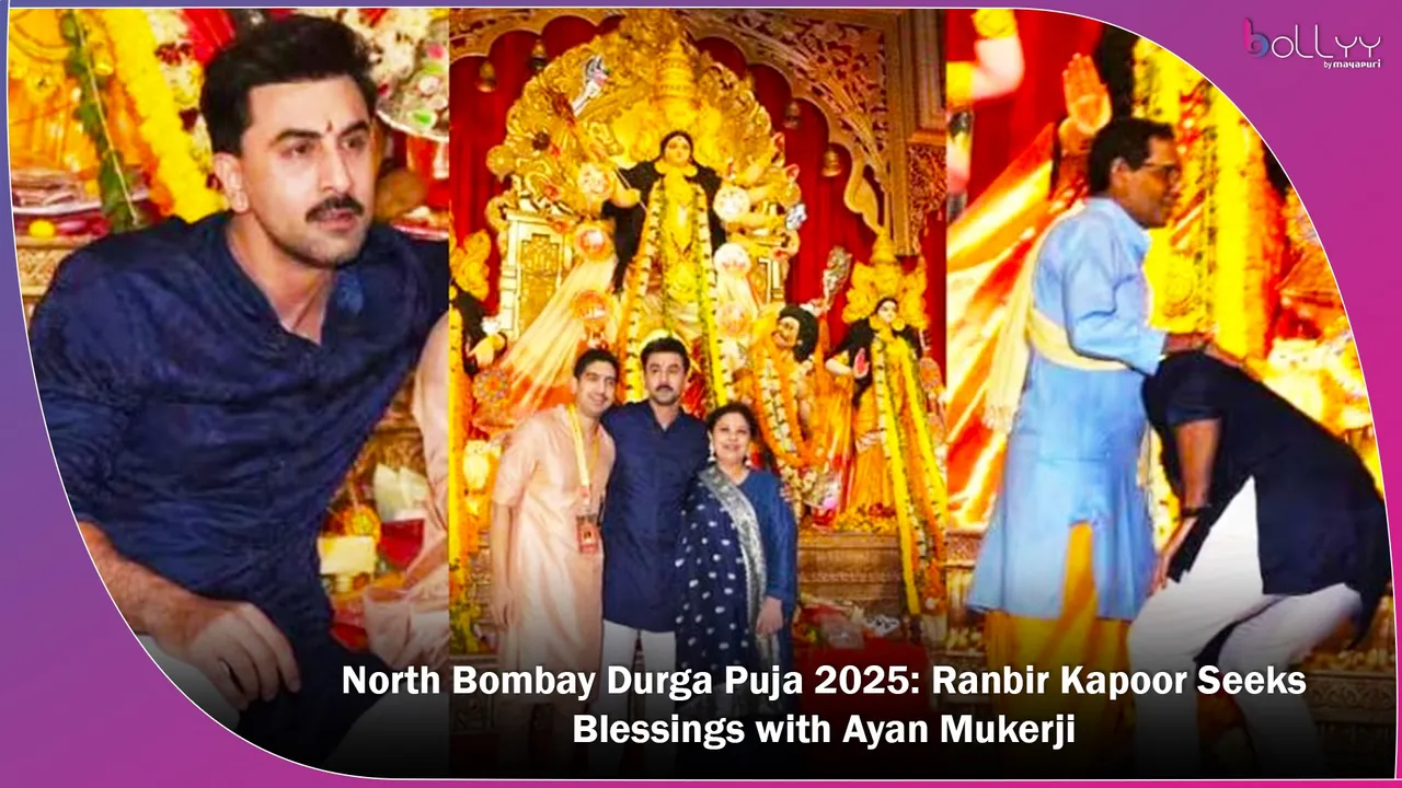 North Bombay Durga Puja 2025 Ranbir Kapoor Seeks Blessings with Ayan Mukerji