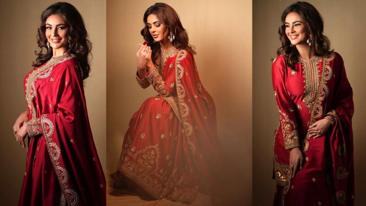 Seerat Kapoor Stuns in ₹3.55 Lakh Zardosi Buti Sharara Set