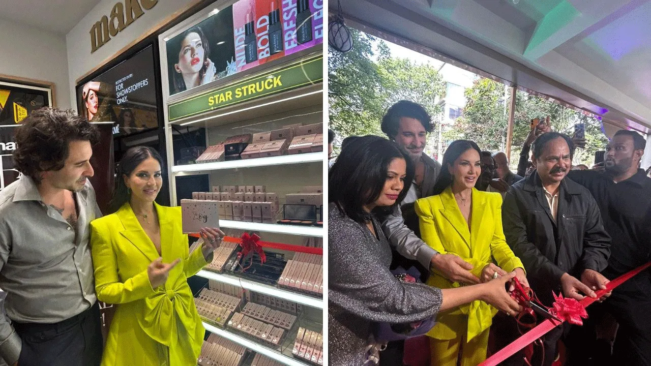Sunny Leone launches her beauty brand in Bangalore