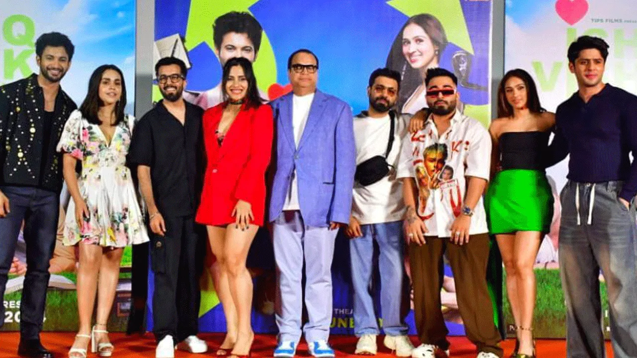 Ishq Vishk-Rebound lead cast with composer Rochak, singers Jonita G and MellowD.png