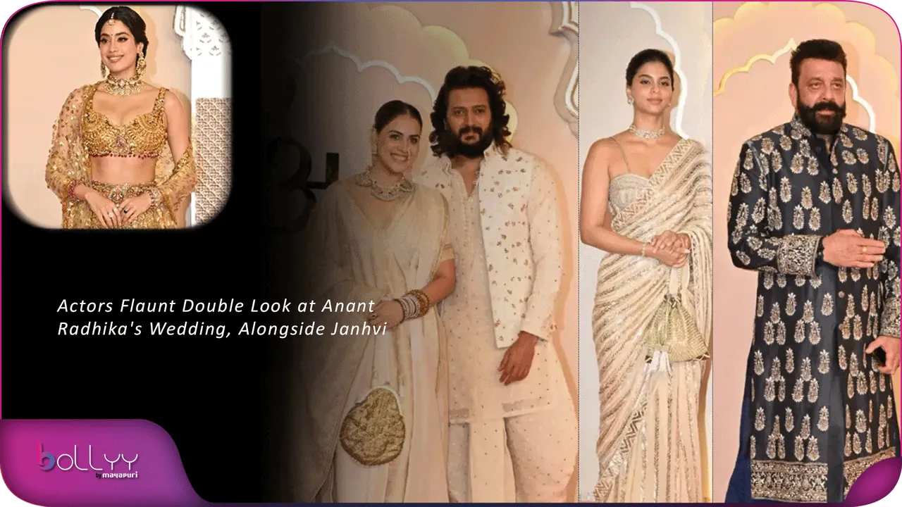 Actors Flaunt Double Look at Anant Radhika's Wedding, Alongside Janhvi