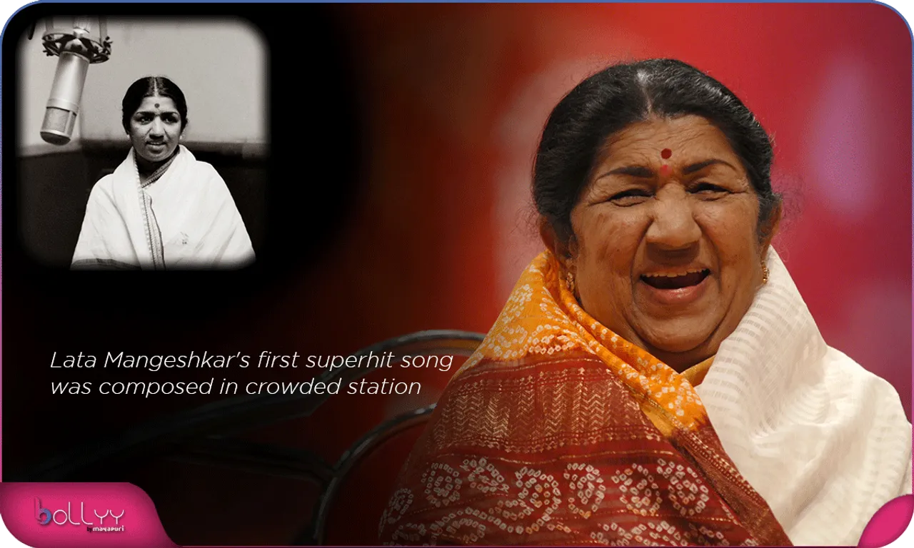 Lata Mangeshkar's first superhit song was composed in crowded station