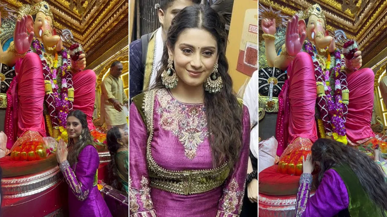 Ganesh Chaturthi 2024 Isha Malviya Shines at Lalbaugcha Raja Visit