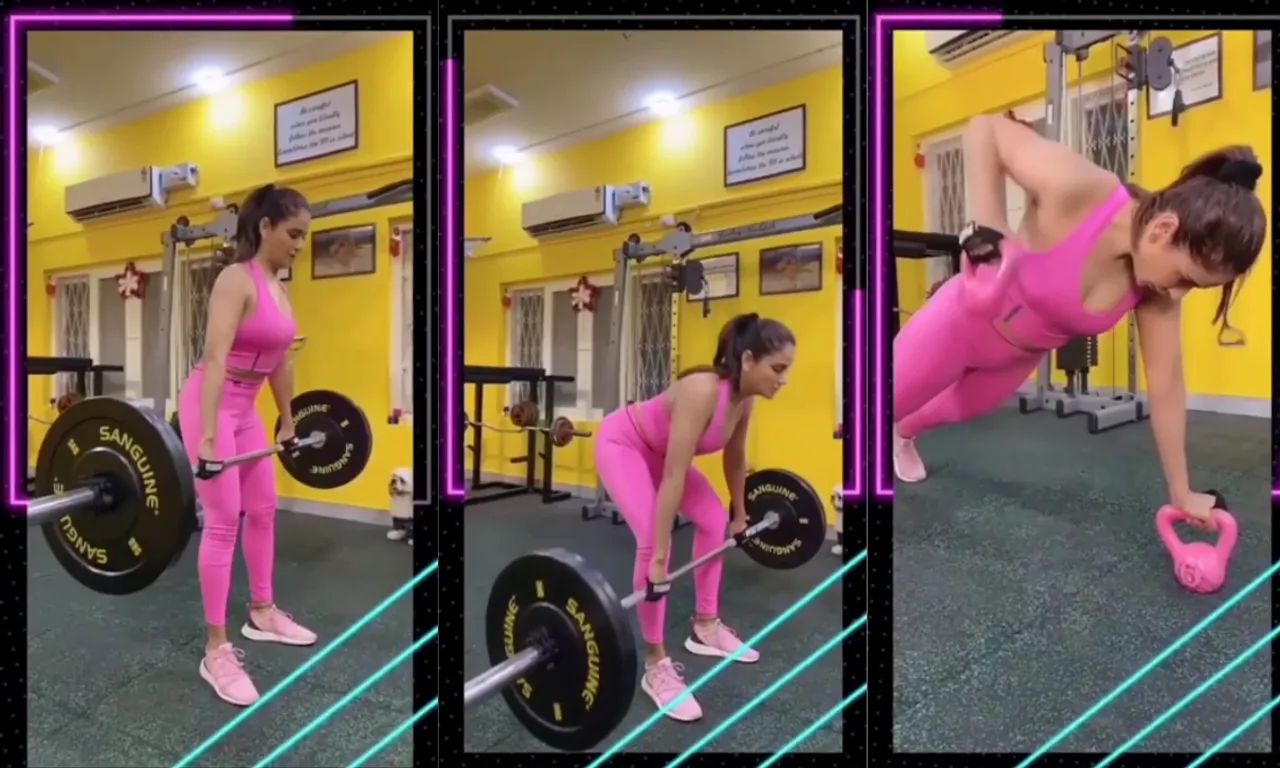 Parul Yadav looks super sultry hot in a pink sports bra and joggers