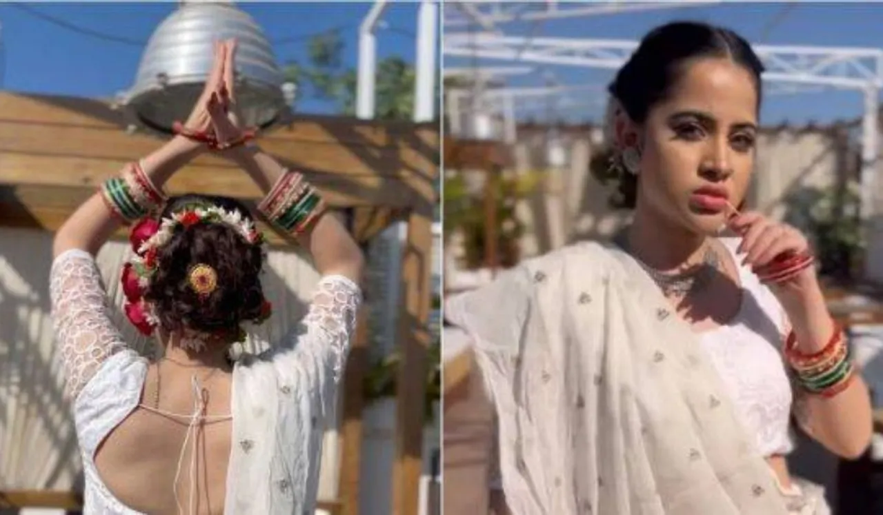 The internet sensation Urfi Javed makes fans go crazy as she recreates Alia Bhatt's look from Gangubai