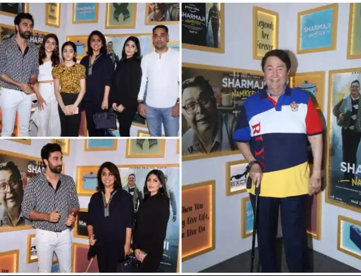 Entire Kapoor family attended the special screening of Lt.Rishi Kapoor's last film