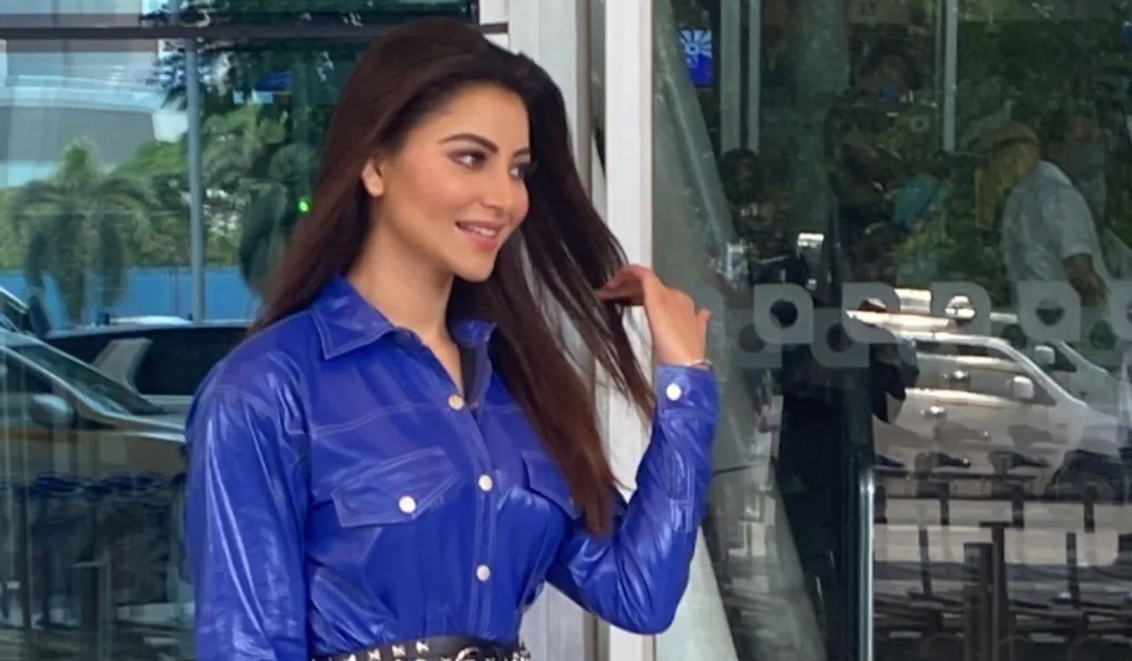 Urvashi Rautela looks effortlessly stylish in an electric blue mini dress