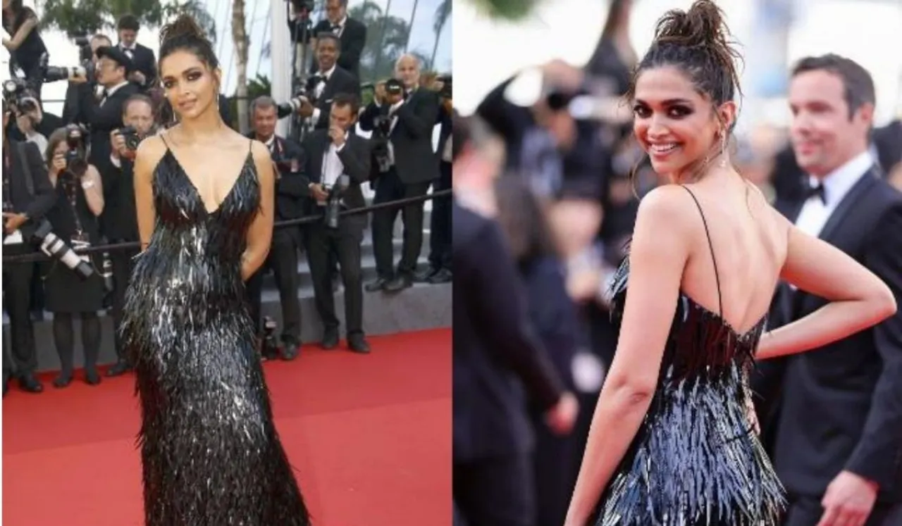 Deepika Padukone looks amazing in black shimmery dress