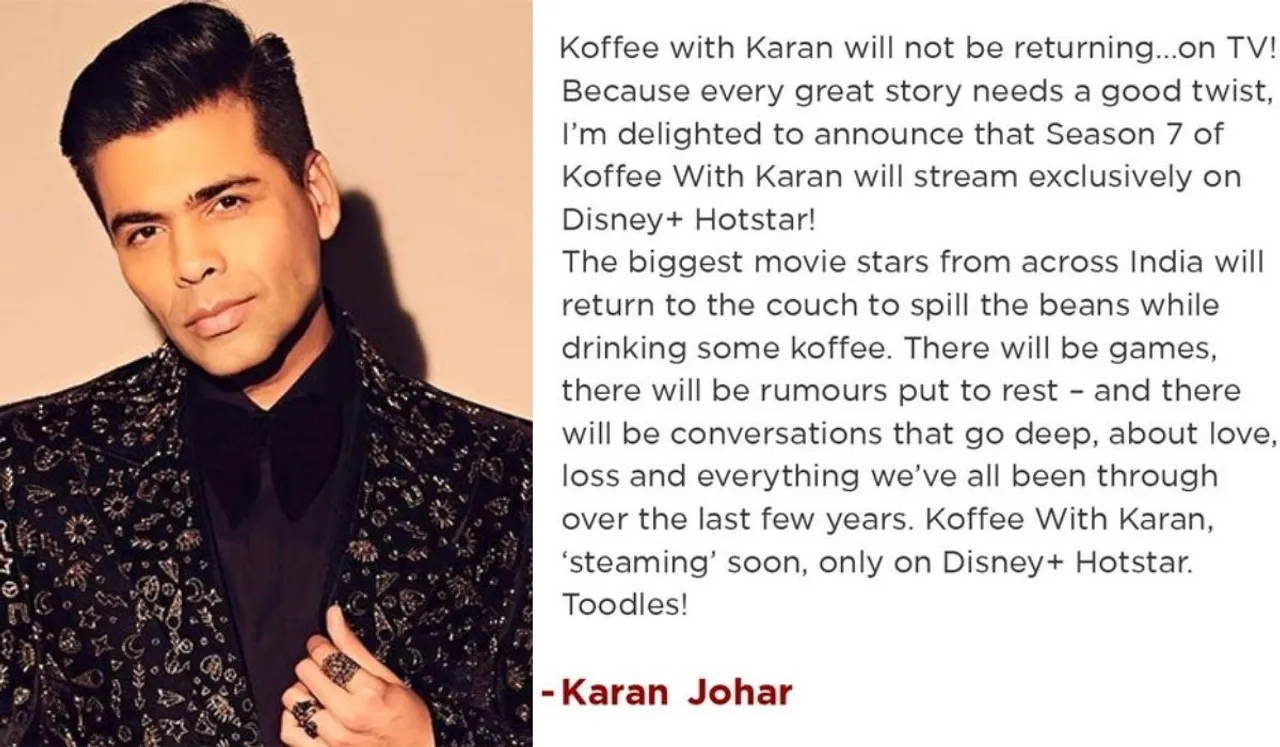 Koffee With Karan New Season 7 will now stream on OTT platform