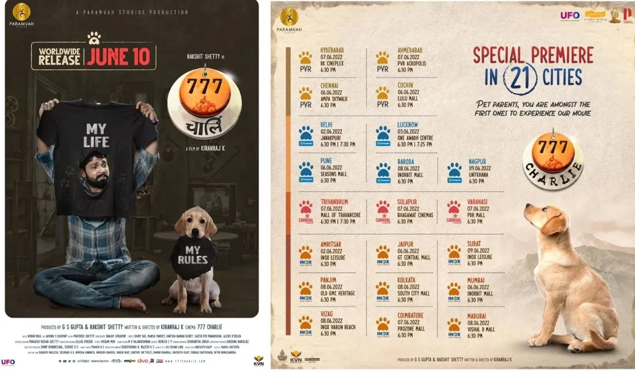 The makers of 777 Charlie to screen the film in 21 cities for audiences, much ahead of its release