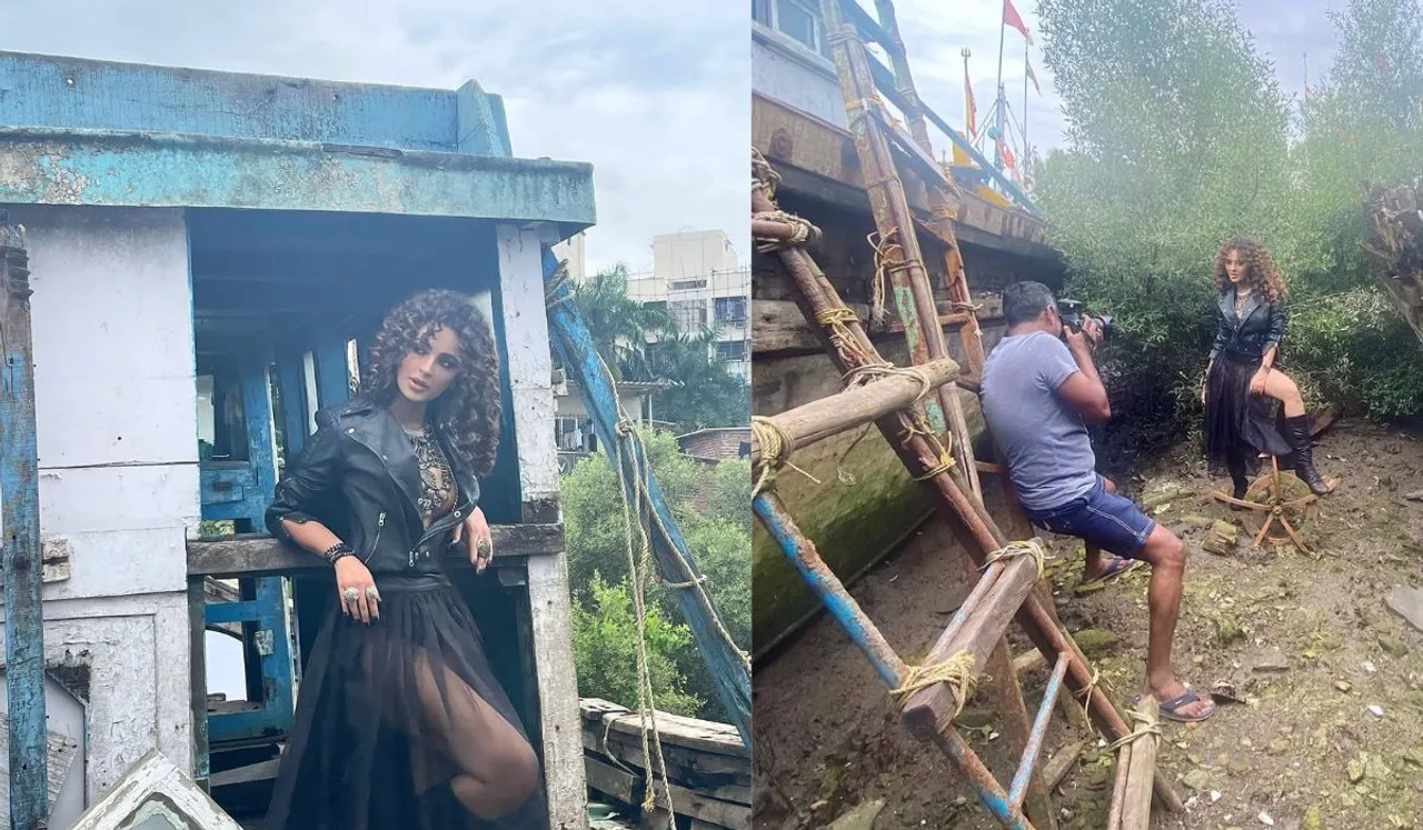 Seerat Kapoor shoots at a rusty location, risking her life. Check out the pictures now