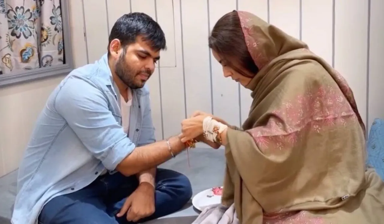 Shehnaaz Gill celebrates Raksha Bandhan with her manager Kaushal Joshi, ties him rakhi