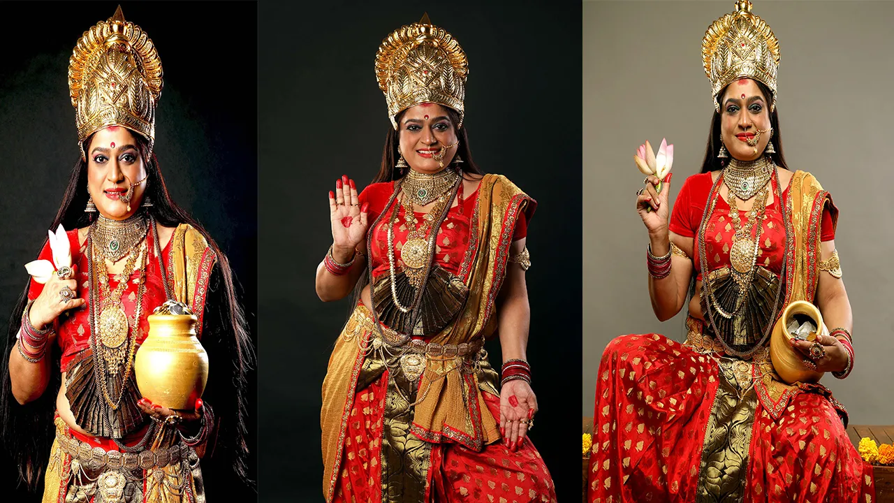 Bollywood actress Ekta Jain took the form of Maa Lakshmi.